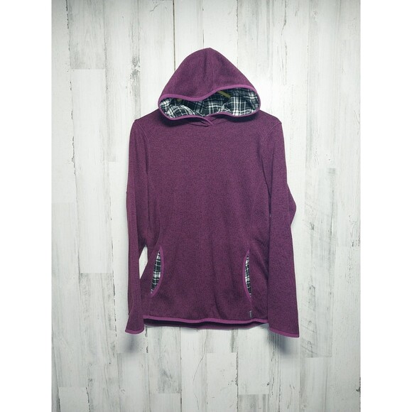 Eddie Bauer Womens Purple Knit Long Sleeve Hooded Pullover Sweatshirt Sz: Large - Picture 1 of 5